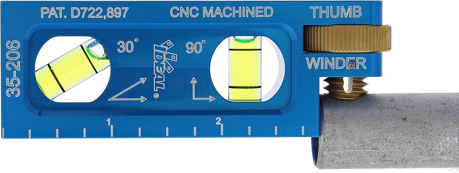 IDEAL Electrical 35-206 Electrician Level CNC Machined Aluminum Level with 2 Acrylic Vials, Magnetic Jaw, Thumb Winder,Blue