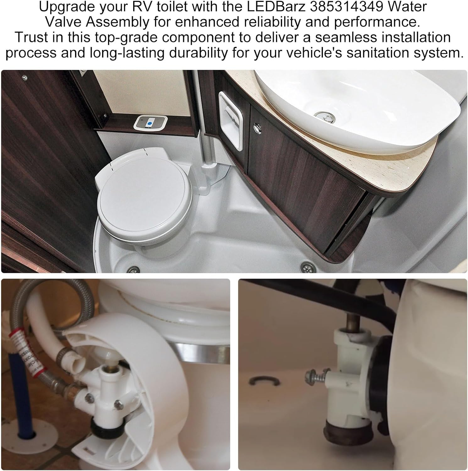 385314349 RV Toilet Water Valve Assembly for Dometic Sealand EcoVac Vacuflush, Rv Toilet Valve Replacement, Does Not Fit for Dometic 300 301 310 320