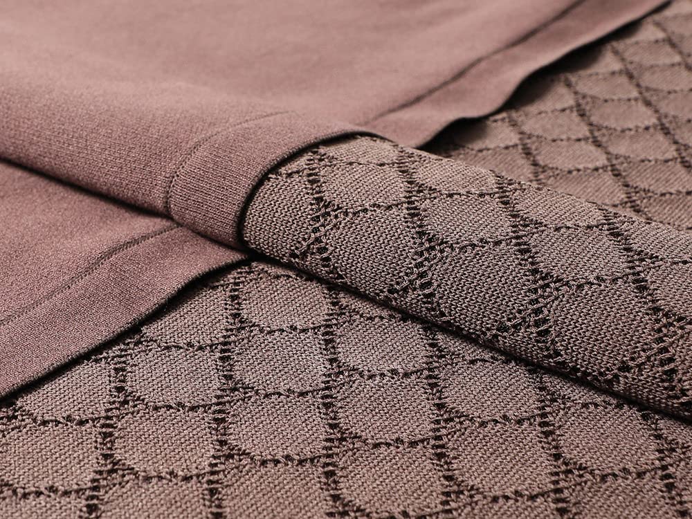 Röcke Damen,Damen Midi Rock Braun Elastisch High Taille Gestrickt Jacquard Faltenrock Spleißen Vintage A-Line Swing Ruched Elegant Lange Röcke Für Mädchen Damen