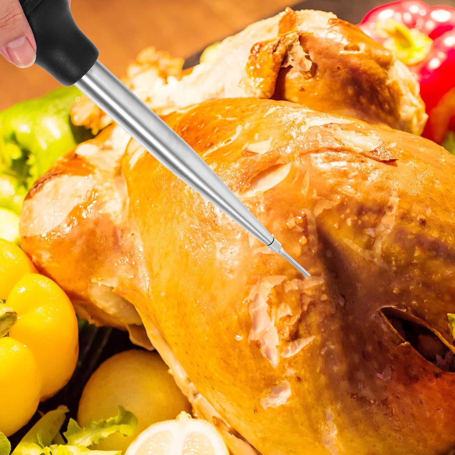 Stainless Steel Turkey Baster Injector Set for Grill Cooking
