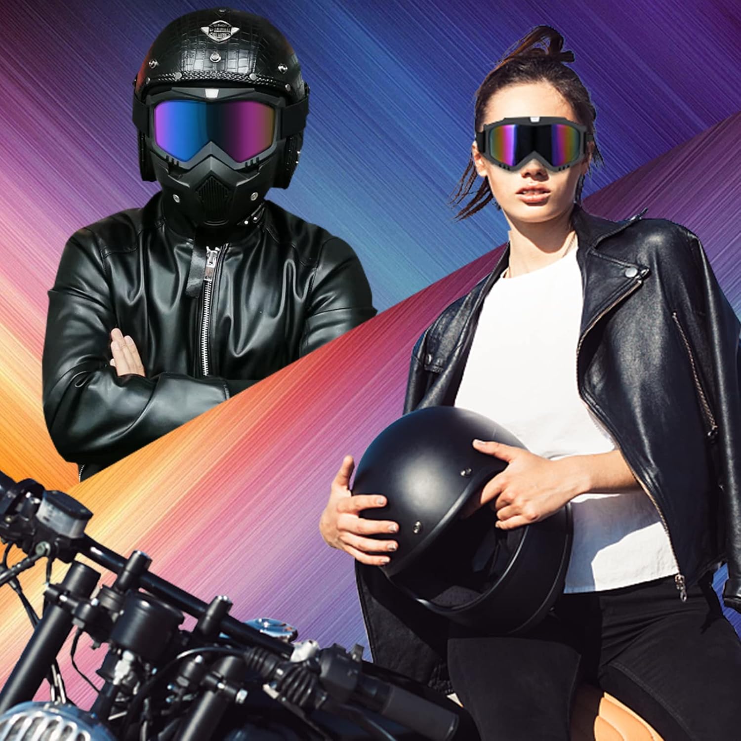 2 Motorcycle Goggles - Dirt Bike, ATV & Ski Goggles for Men, Women & Youth