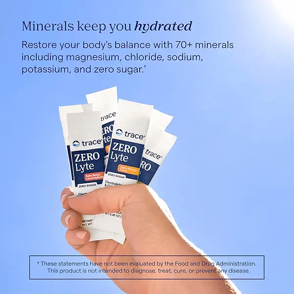 Trace Minerals ZeroLyte Salty Watermelon Flavor - Sugar Free Electrolyte Drink Mix - Supports Hydration, Energy, Stamina - Ancient Sea Salt, Full Spectrum Minerals, Coconut Water - 30 Packets 5