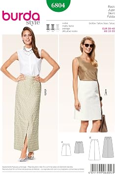 Burda Style sewing pattern 6804 long or short skirt,