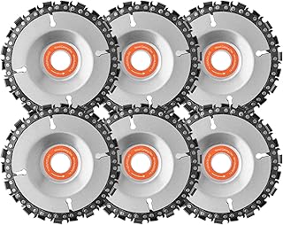 6 Pieces 5/8 Inch Wood Carving Disc Chain Disc Saw Blades for 4 Inch/ 4-1/2 Inch Angle Grinder-4 Inch 22 Teeth Wood Carving Discs