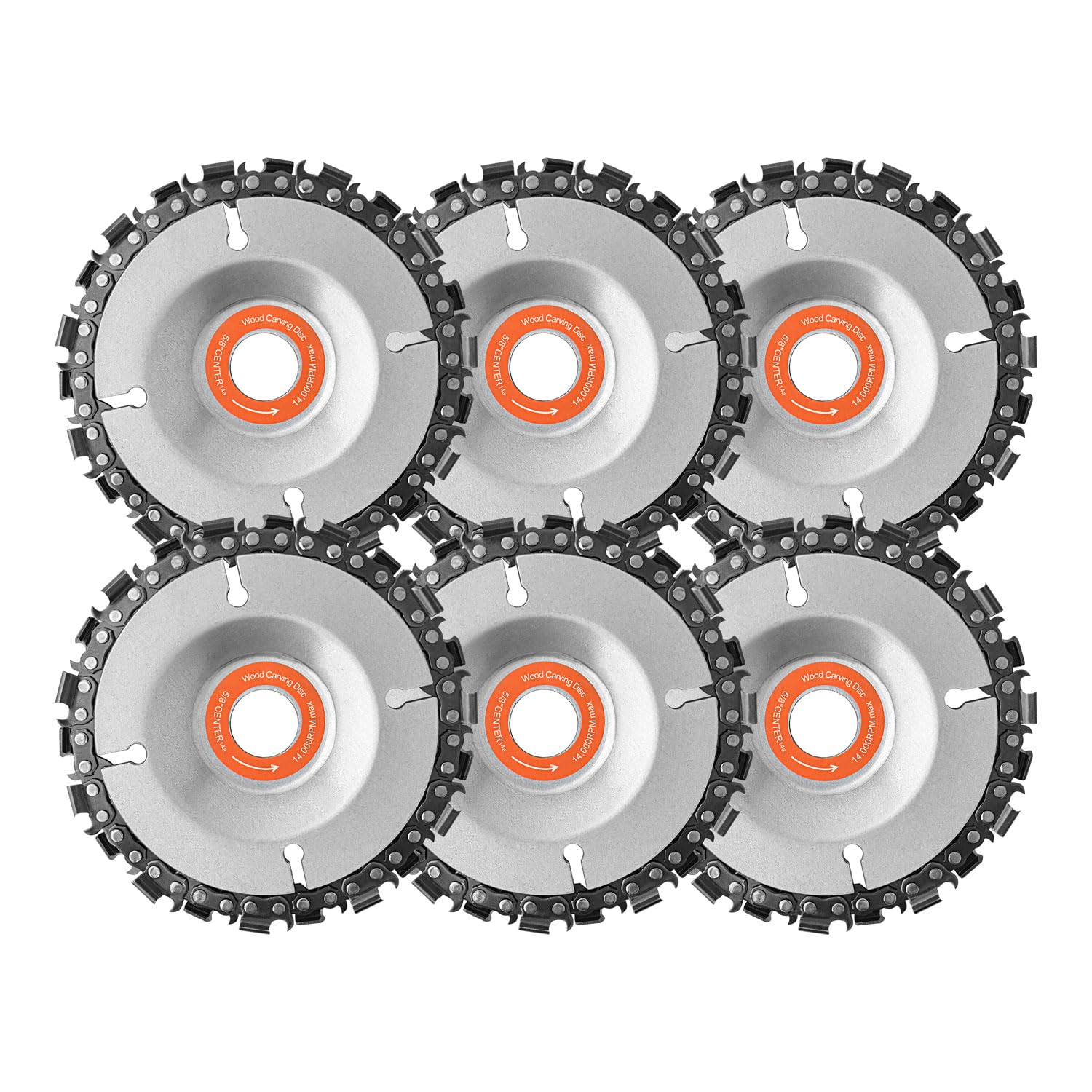 3 Pieces 5/8 Inch Wood Carving Disc Chain Disc Saw Blades for 4 Inch/ 4-1/2 Inch Angle Grinder-4 Inch 22 Teeth Wood Carving Discs