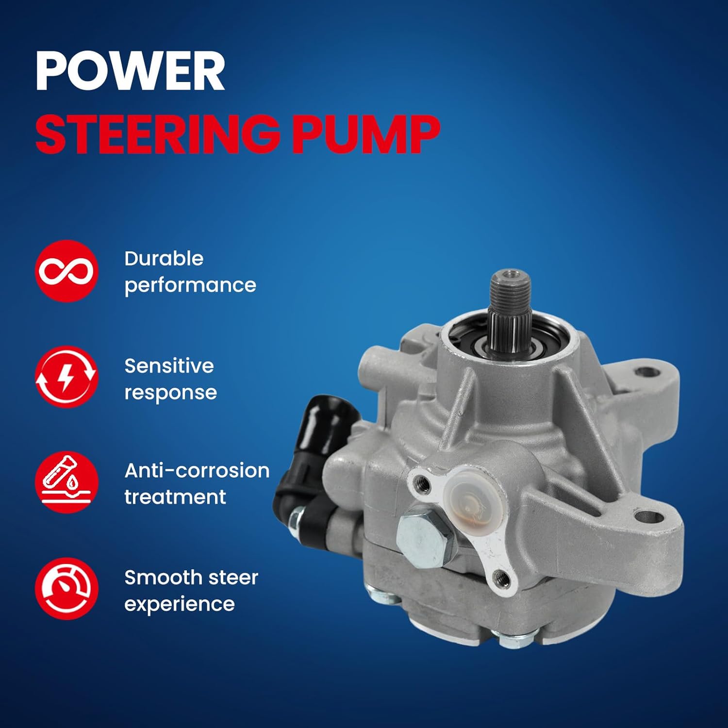 MOCA 21-5419 Power Steering Pump Fit 2005-2011 for Honda CR-V EX 2.4L & 2006-2011 for Honda Element EX 2.4L & 2007-2012 for Acura RDX Base 2.3L & 2006-2008 for Acura TSX Base 2.4L