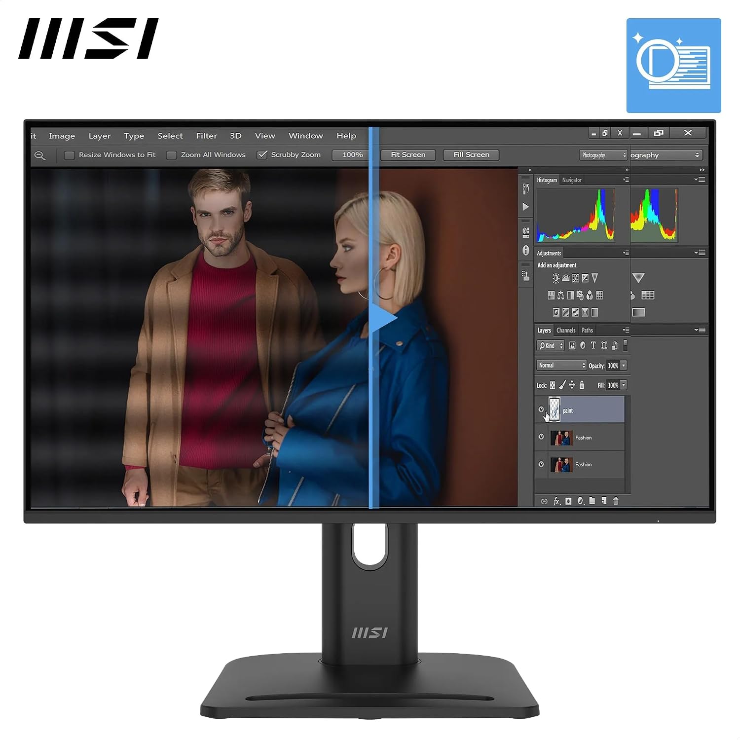 MSI Pro MP245PG E14 Monitor de 24″ FHD, 1920 x 1080 IPS, 144 Hz, 1 ms, Compatible con HDR, Adaptive-Sync, Eye Care, Altavoz Integrado, HDMI 2.0, DP 1.2a, inclinación/Altura Ajustables, VESA – Negro | IPS 1920×1080, 144Hz, 1ms, compatible VESA, HDMI, DisplayPort, Adaptive-Sync 4