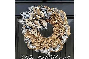 Charming Pumpkin Burlap Wreath: A Rustic Autumnal Adornment