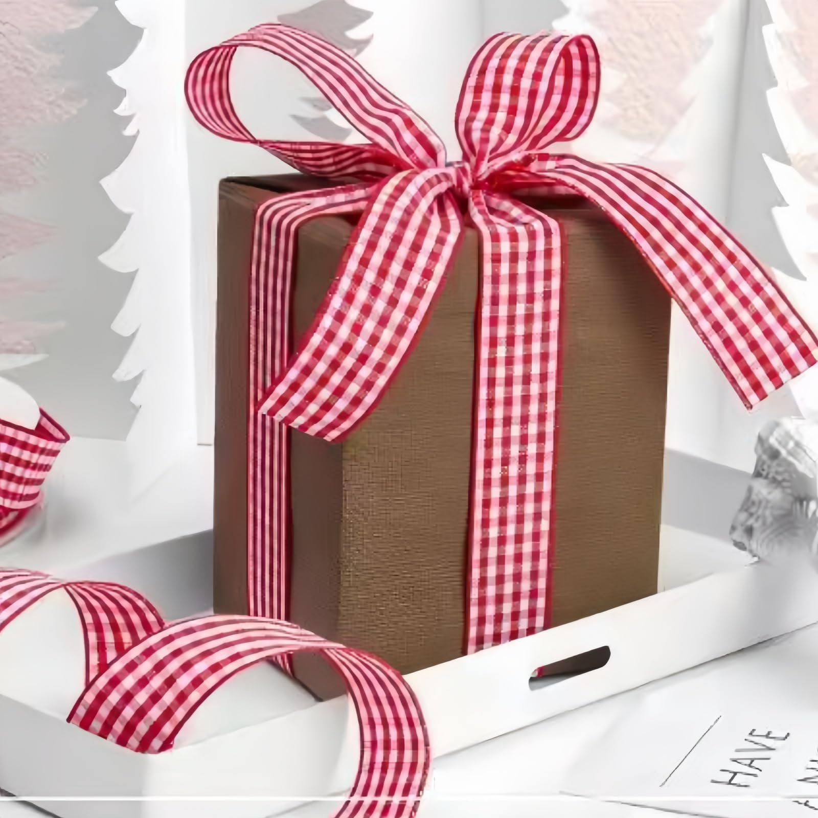 2cm Geschenkband,50yards Dekoband zum Verzieren & Basteln,Satz mit 11 Farbkombinationen,Kariertes Band für Bunte Dekos & Geschenkverpackungen, zu feierlichen Anlässen