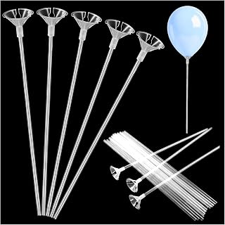 50Pcs Balloon Holder Sticks, Clear Balloon Sticks with Base, Plastic Sticks for Balloons, Balloons Stick Weights for Tying Balloones Arch Christmas Party Wedding Anniversary Decoration (50pcs)