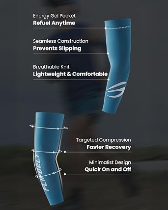 FlipBelt Running Compression Arm Sleeves | Sun Protection Pockets Anti-Slip