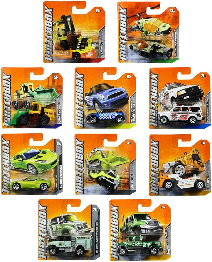 Matchbox Satz von zehn zufalligen Autos / Modelle