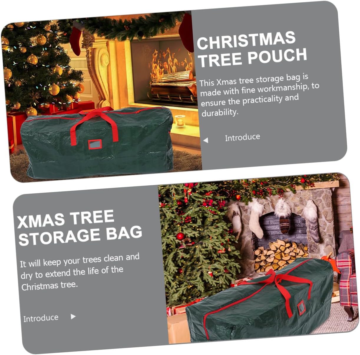KALLORY Large Capacity Christmas Tree Storage Bag 135x34x68cm Green Dustproof Tree Pouch with Handles for Holiday Décor and Outdoor Household Organization