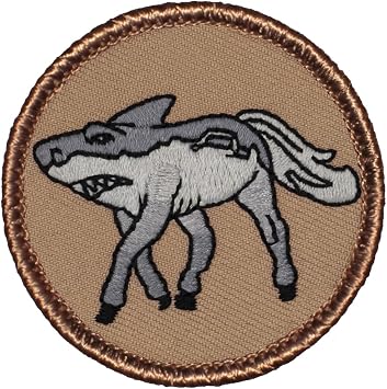 The Land Shark Patrol Patch - 2" Diameter Round Embroidered Patch Peel & Stick Adhesive