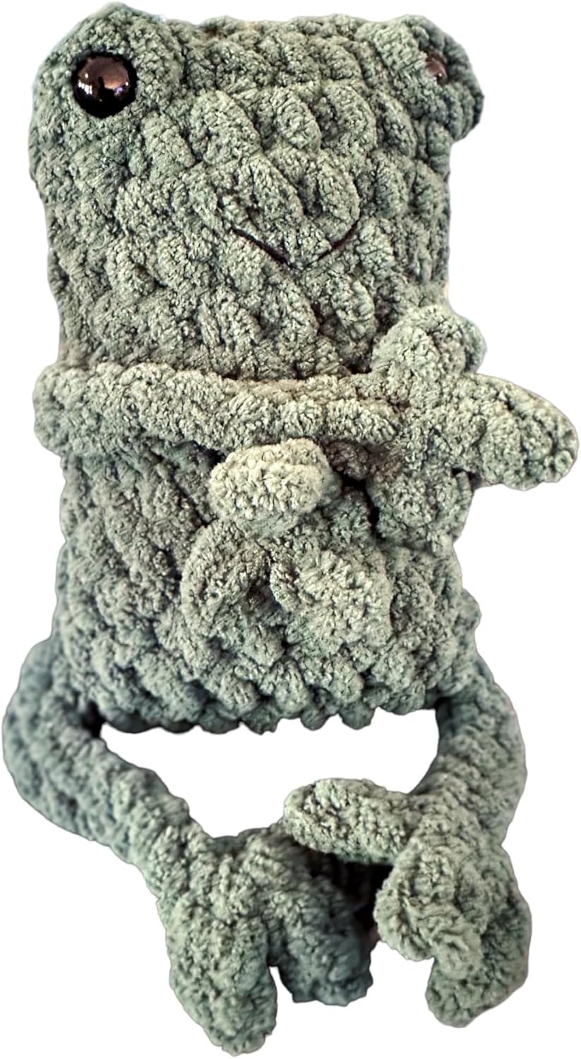 Weighted Crochet Leggy Frog (Smokey Green)
