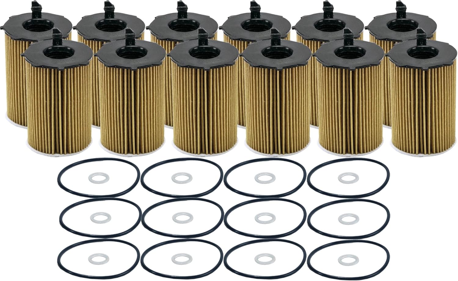 Set of 12 Engine Motor Oil Filters For Hyundai Kia Azera Cadenza Santa Fe XL Sedona Sorento Base EX GLS L Limited Ultimate LX Premium SE SX SXL V6 DOHC 24 Valve Naturally Aspirated GAS FI