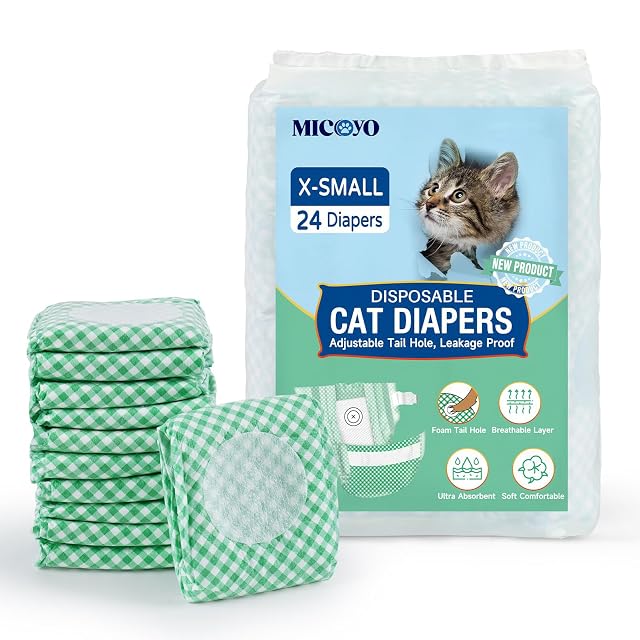 MICOOYO Pañales Desechables para Gatos, pañales súper absorbentes para Cachorros, pañales para Gatos y Perros
