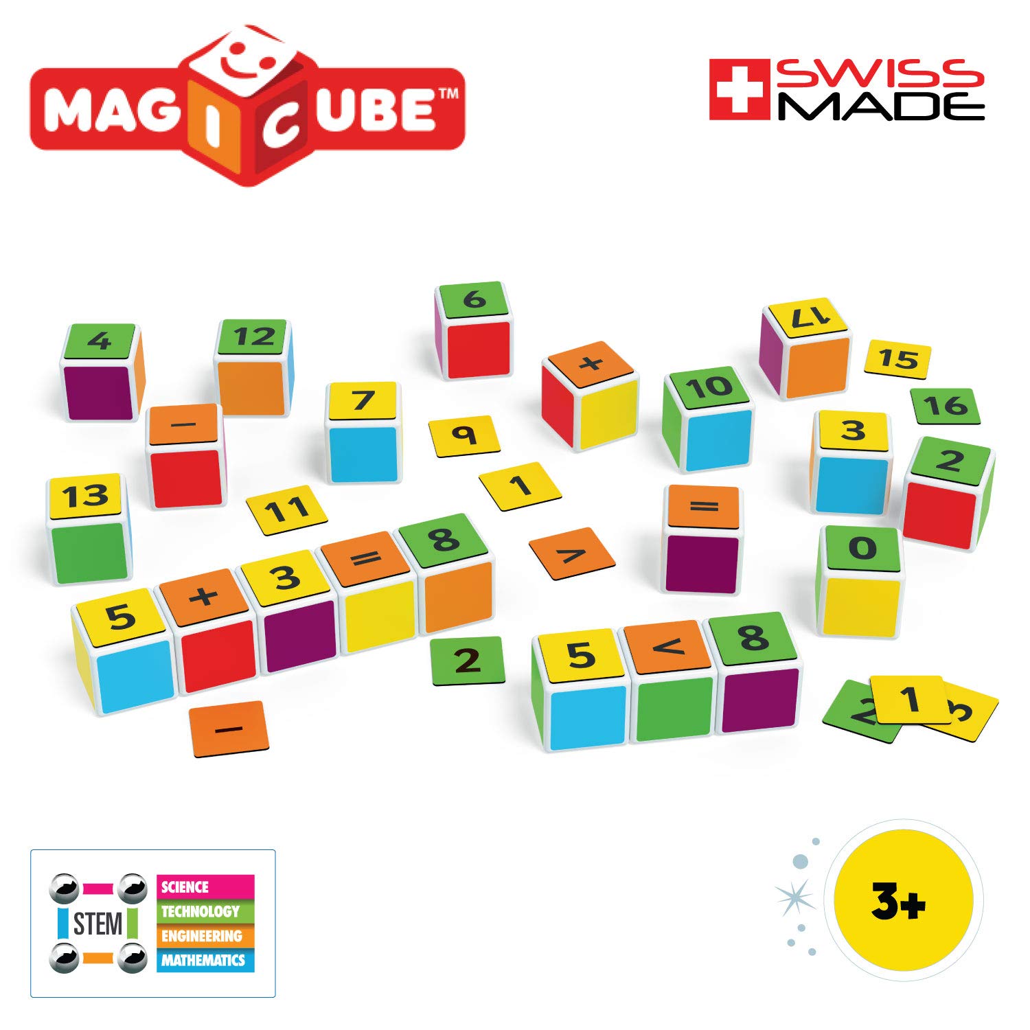 Geomag Magicube Maths Building – 16 magnesów do konstrukcji + 45 klipsów