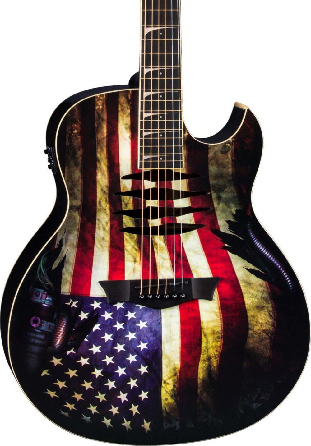 Guitarra elétrica acústica Dean Mako Dave Mustaine, bandeira dos
