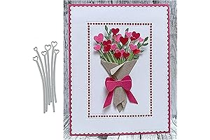 6Pcs Heart Shape Flower Leaf Metal Die Cuts