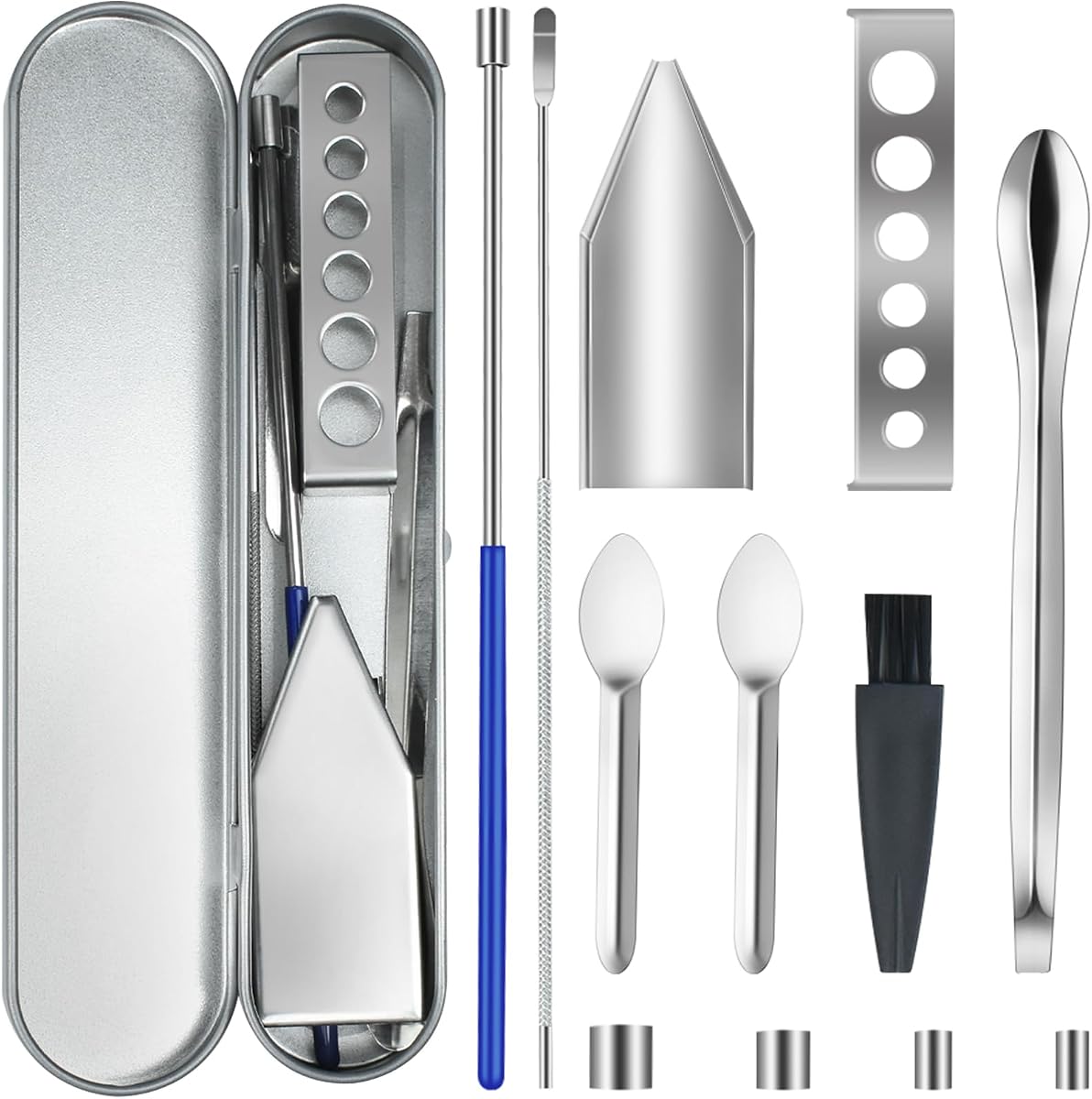 Artcome 12 PCS Versatile Capsule Filling Tool Kit for Pill Filler - Lab Scoops, Powder Pan, Herb Tamper and Capsule Holder - Ideal Tools for Medication and Supplements - Capsule Sizes 000 00 0 1 2 3 | Lab Scoops, Powder Pan, Herb Tamper and Capsule Holder for Medication and Supplements - Capsule Sizes 000 00 0 1 2 3