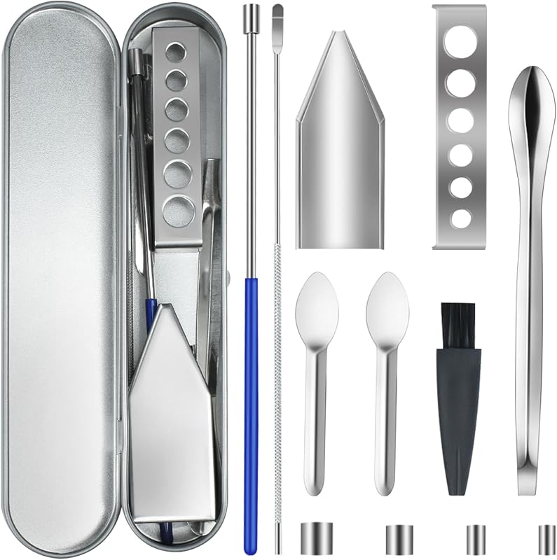 Artcome 12 PCS Versatile Capsule Filling Tool Kit for Pill Filler - Lab Scoops, Powder Pan, Herb Tamper and Capsule Holder - Ideal Tools for Medication and Supplements - Capsule Sizes 000 00 0 1 2 3 | Lab Scoops, Powder Pan, Herb Tamper and Capsule Holder for Medication and Supplements - Capsule Sizes 000 00 0 1 2 3