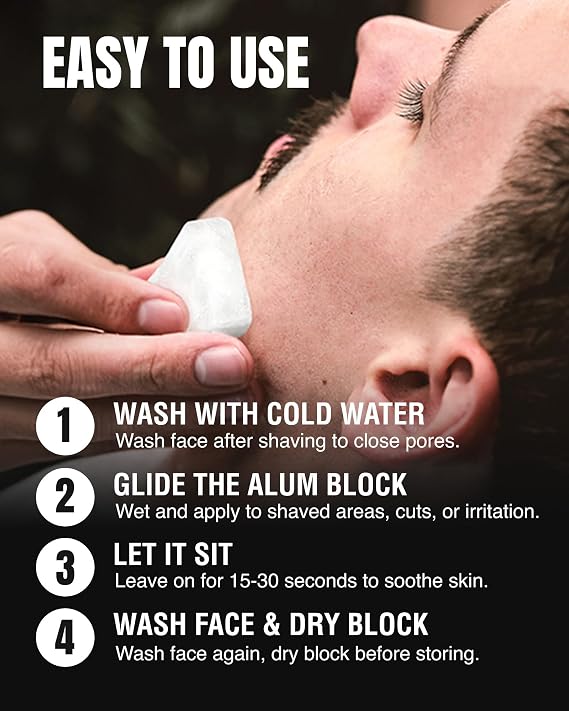 Gentleman Jon Alum Block - 3.7oz Aftershave Solution for Razor Burn Relief