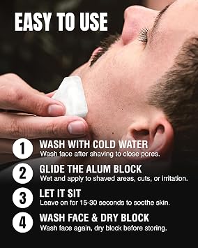 Gentleman Jon Alum Block - 3.7oz Aftershave Solution for Razor Burn Relief