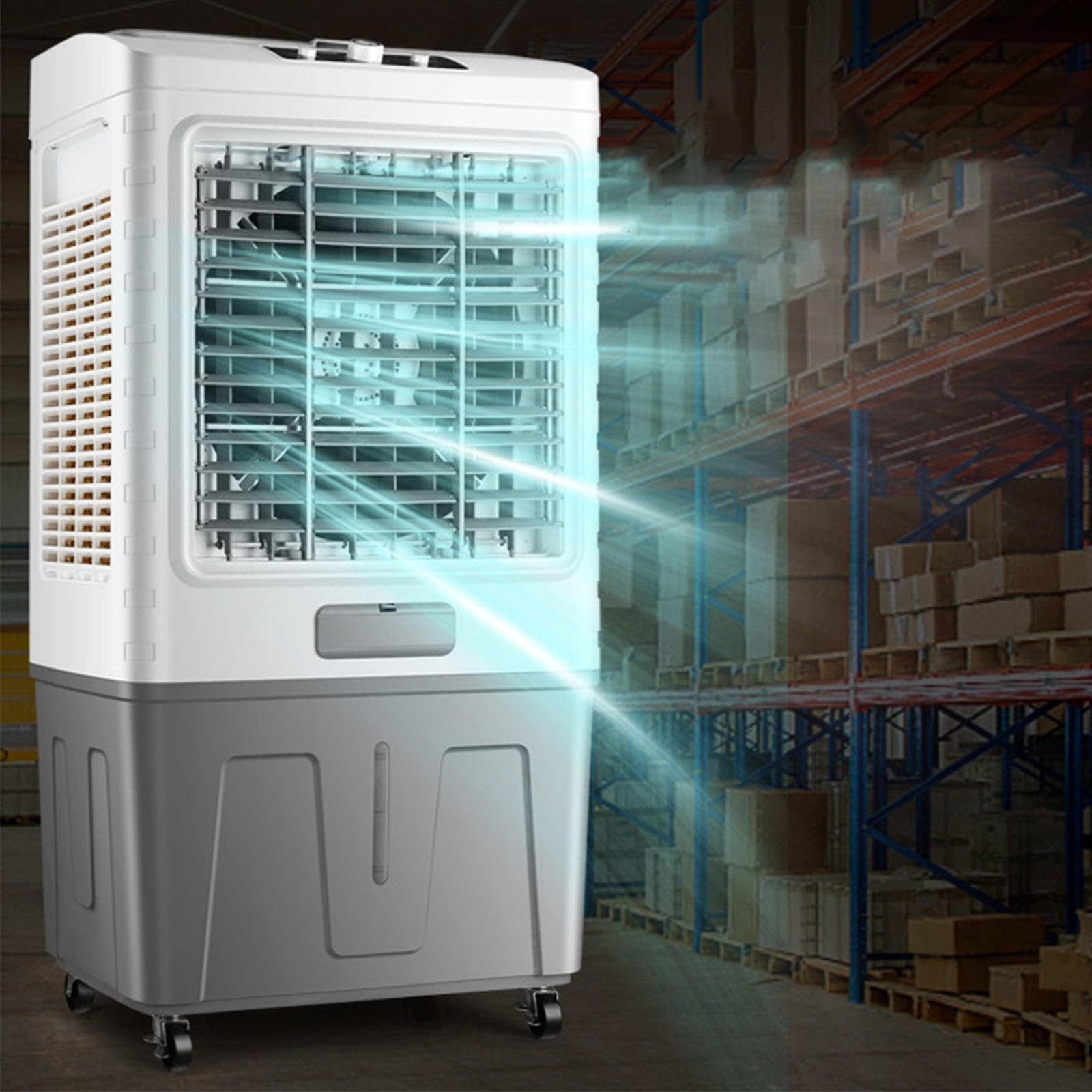 LIPJIA Air Cooler,Evaporative Air Cooler, Portable AC Unit with Oscillation, Timer & Remote, Quiet Cooling Fan for Home Office