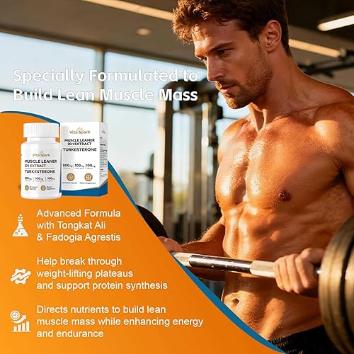 Miniatura 5 de Turkesterone Muscle Leaner - Extracto 201 16,000 mg con Tongkat Ali y Fadogia Agrestis, suplemento masculino de alta potencia para rendimiento,