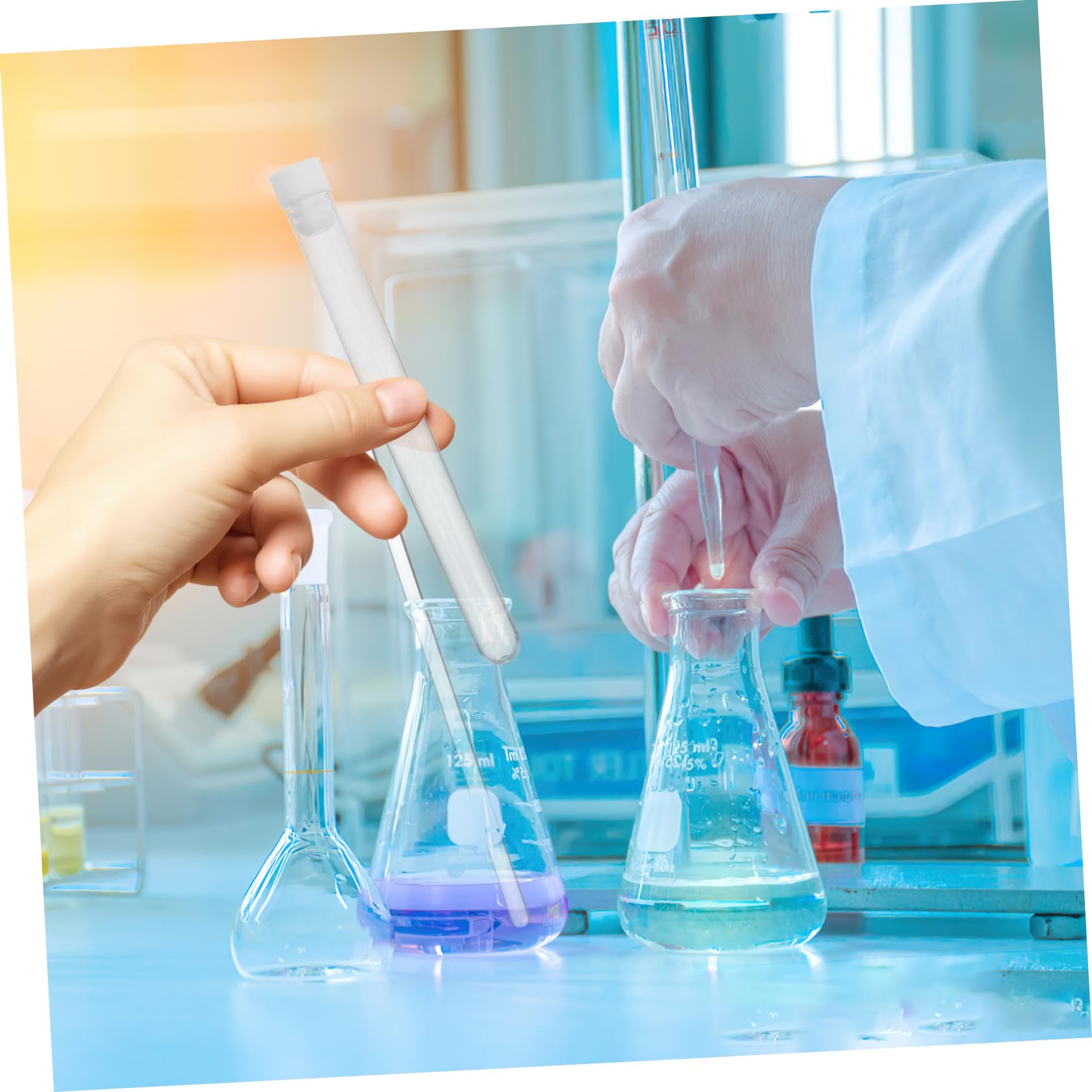HOMSFOU Contenitore e Leggero in Plastica Trasparente per Aghi da Cucito Tappo Sicuro 100 Pezzi per L'organizzazione in Casa e Laboratorio