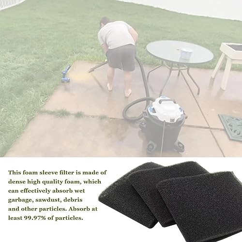 Miniatura 4 de 90585 Reemplazo de filtro de funda de espuma para aspiradora Shop Vac para Vacmaster y para aspiradoras en seco y húmedo Genie Shop, 9058500