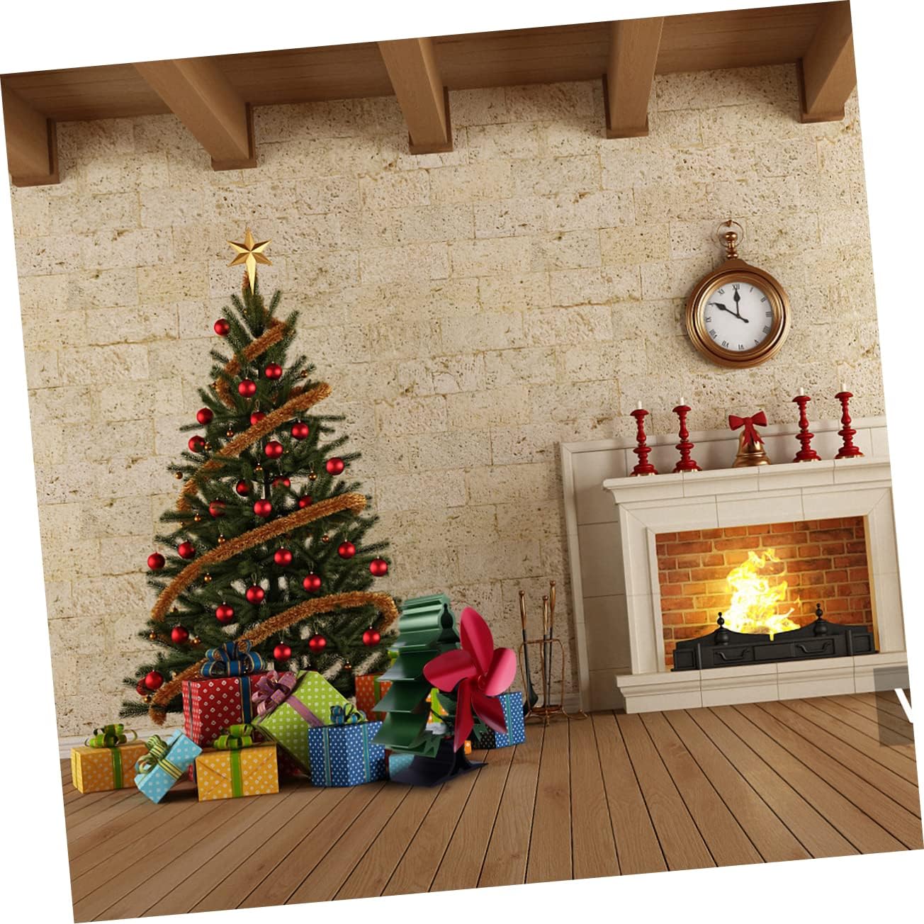 Ultra- Fan for Christmas Woodstove Fan Stove Thermal Power Fireplace Heat-powered Fireplace