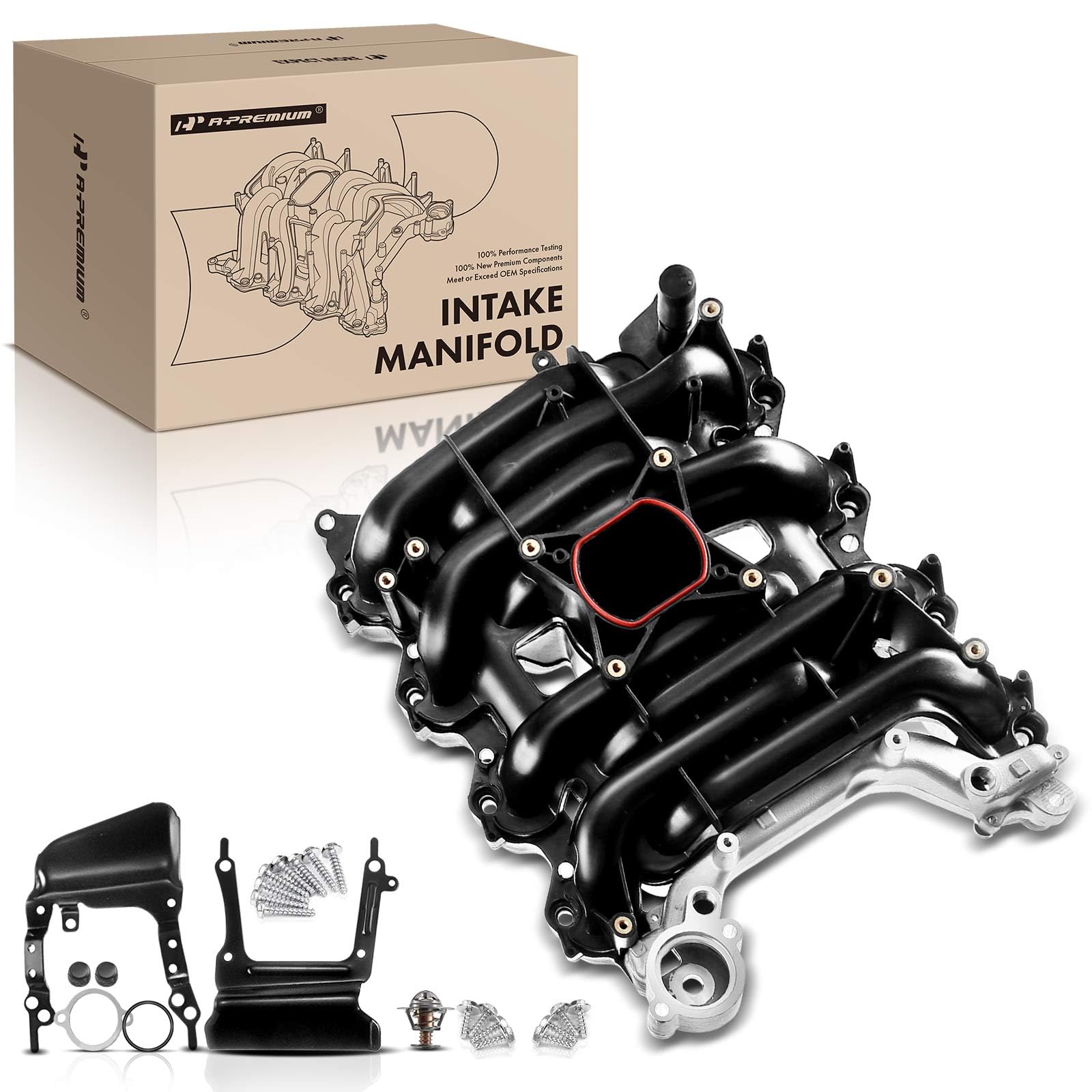 A-Premium Upper Intake Manifold with Gaskets Compatible with Ford Crown Victoria 96-00, Mustang 96-98, Thunderbird 96-97 & Lincoln Town Car 96-00 & Mercury Grand Marquis 96-00, Cougar 96-97, 4.6L V8