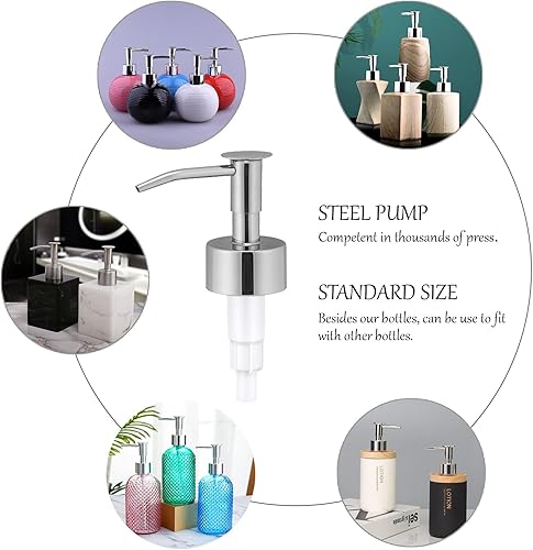 Miniatura 7 de Botella de plástico dispensador recargable de 32 onzas, paquete de 2 con bombas de acero, recipiente vacío multiusos transparente de 1 litro con