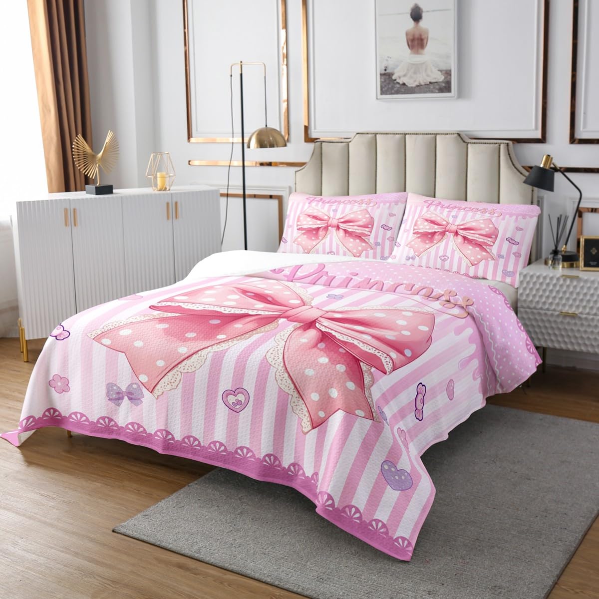 Cherry Blossoms Ensemble De Literie 220X240Cm Fille Papillon Housse De Couette Enfant Fille