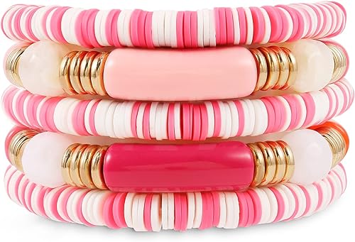 Brazalete de tubo de bambú grueso, curvado, apilable, cuentas coloridas de acrílico transparente, elásticas, pulseras de oro de la amistad, regalos