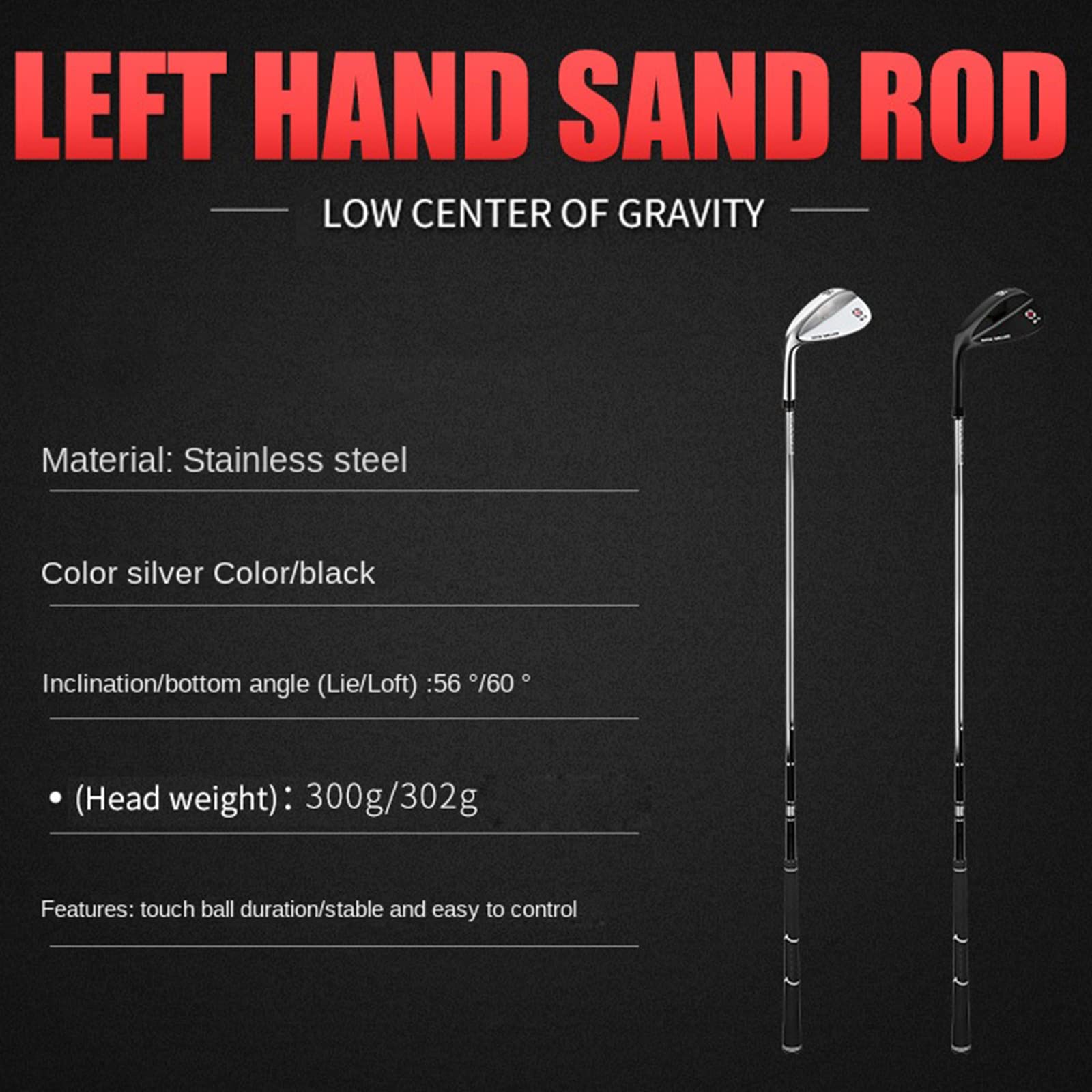 Golf-Sandkeil, Golfschläger-Golfkeile für die Linke Hand, 56/60-Grad-Edelstahl, CNC-Frässtab, Textur für Männer und Frauen, tolles Golfgeschenk, Silber