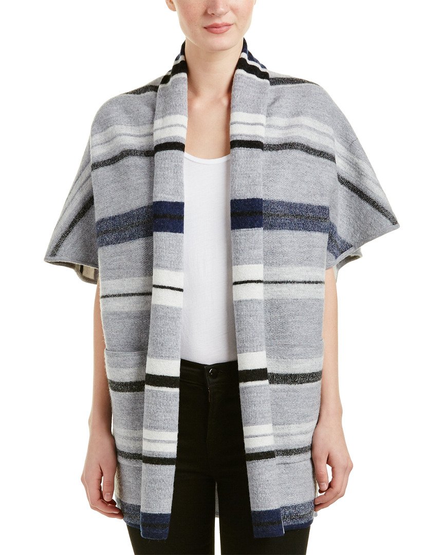 Derek Lam 10 CrosbyWomens Blanket Wool Cardigan, M, Grey
