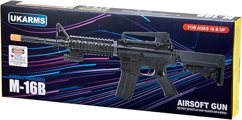 Miniatura 9 de Rifle Airsoft ligero M16 con resorte con mira láser (color negro)