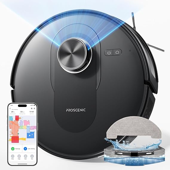 Robot Aspirador Y Fregasuelos Proscenic Q8 MAX - 8000 Pa Succión, Láser 360°, Auto-vaciado 60 Días, App Y Control Por Voz