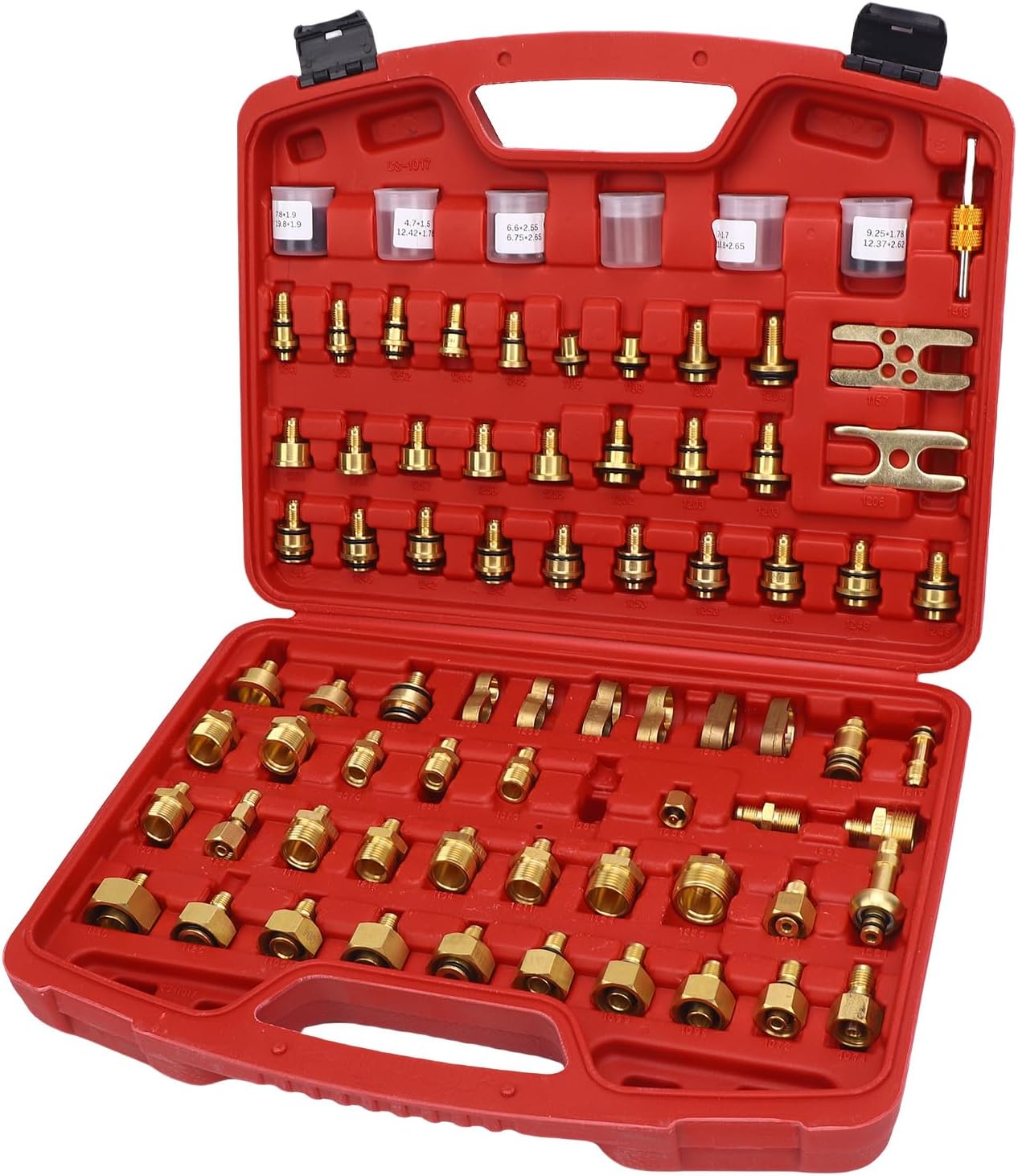 Pongnas Auto AC Leak Tester Automotive Air Conditioning Leak Detection Tool Brass AC Detector Repair Kit for Car Truck with Blow Molded