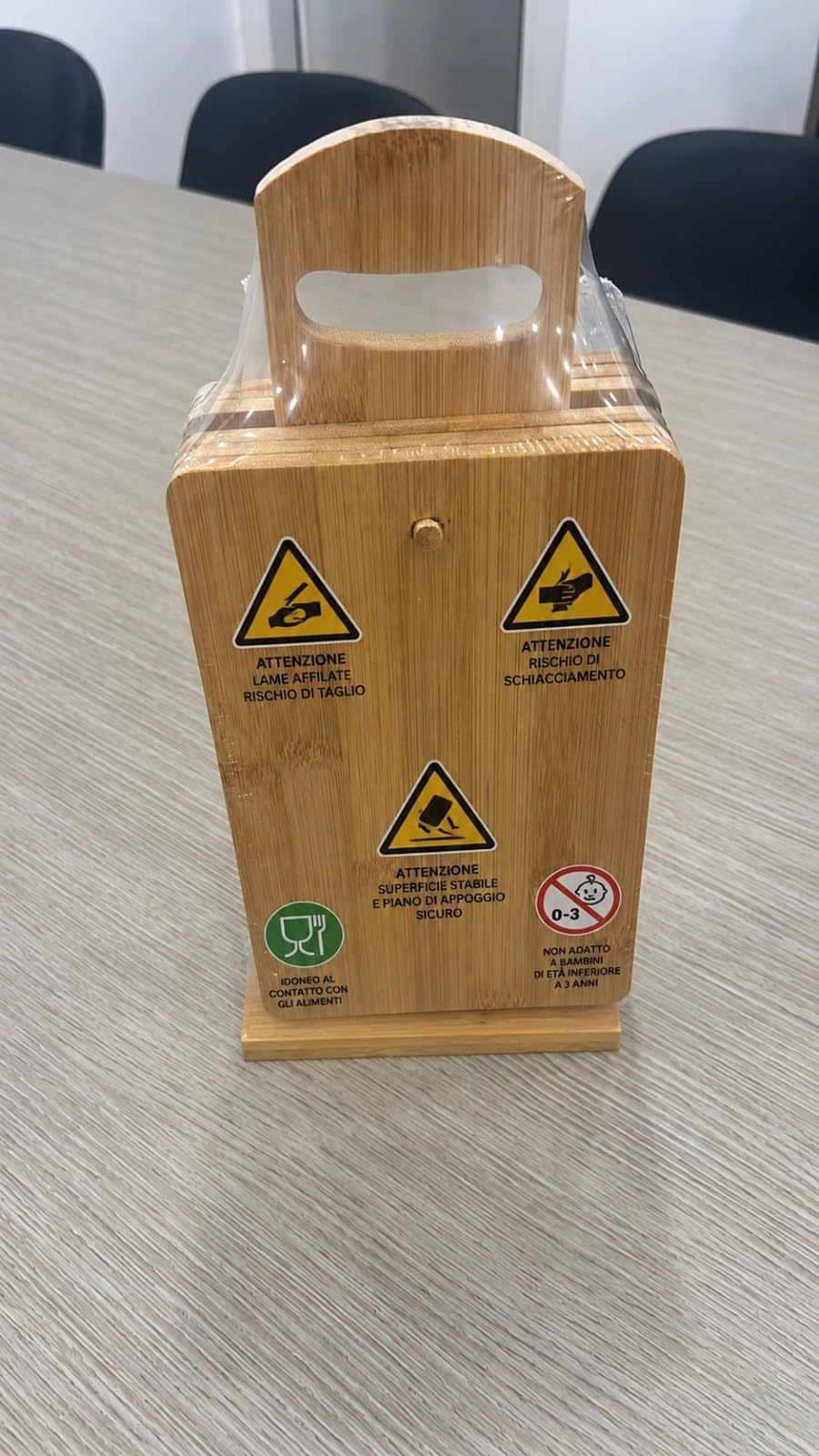 Set taglieri per colazione 6 pezzi in bambu con portatagliere | Piccoli taglieri in legno per colazione,antibatterico facile da pulire