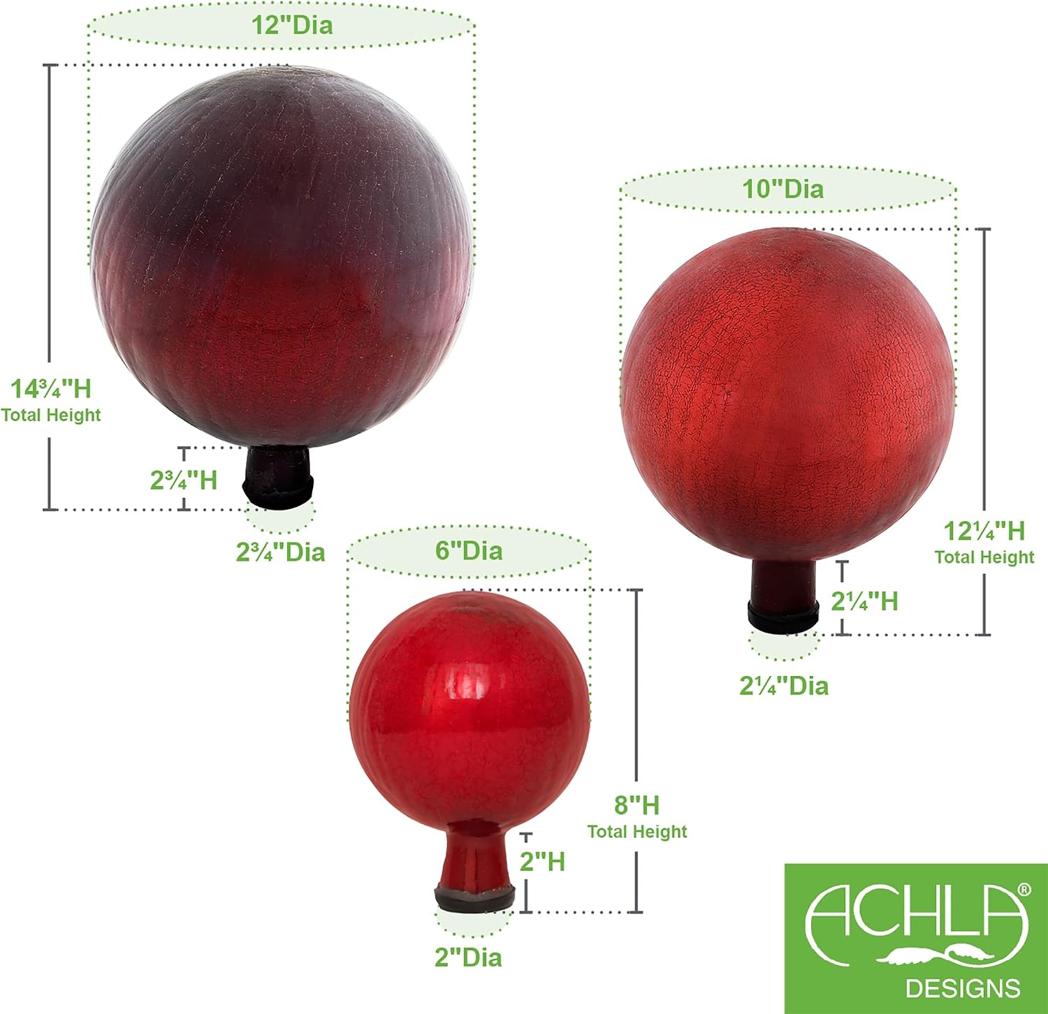 6" Gazing Globe, Red