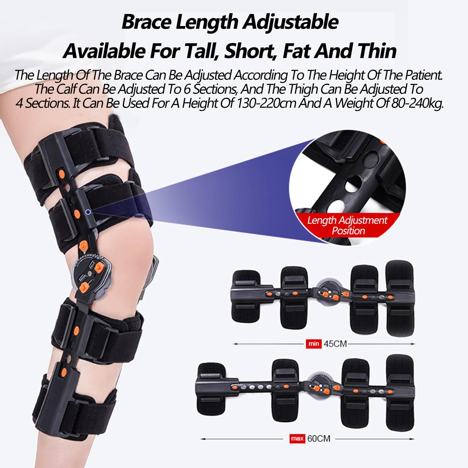 Rodillera Articulada Unisex, Lesiones Menisco, Lesiones Ligamentos, Estabiliza Ayudas Piernas Después Recuperación Lesión, Protector Abrazadera Aleación Aluminio