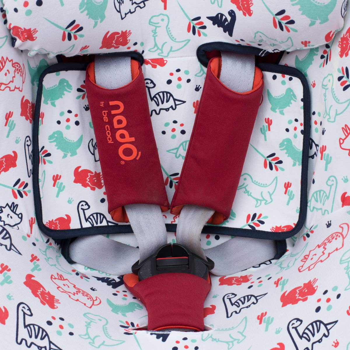 JYOKO KIDS Rivestimento per seggiolino auto in cotone compatibile con Be Cool Nado O3, Chicco 2 Easy (DINO PARTY)