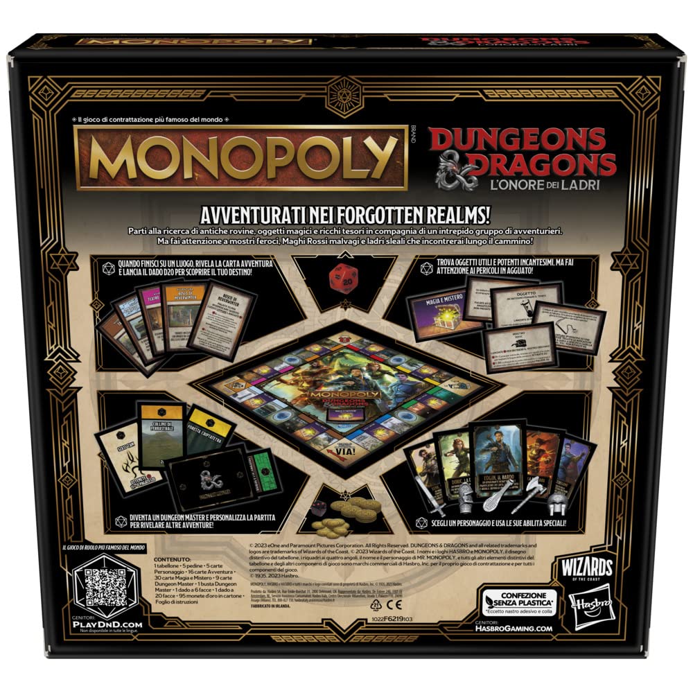 Monopoly, Dungeons & Dragons – Die Ehre der Diebe – Spiel für 2–5 Spieler, ab 8 Jahren