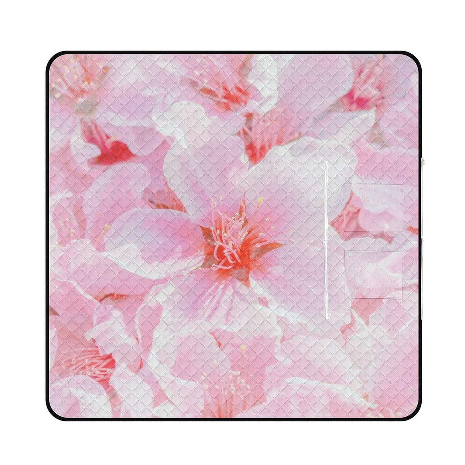 3D Stampa Fiore di pesca rosa Coperta Picnic Impermeabile Plaid Pic Nic Pieghevole Tappeto Pic Nic Per Pic-nic, Spiaggia, Campeggio, Parco, Giardino, Estate 200x200cm
