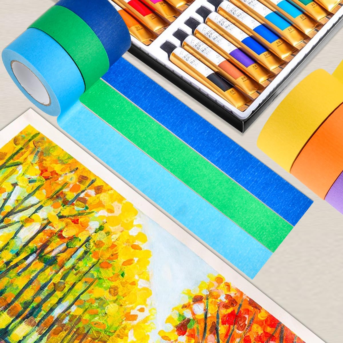 7 Rotoli Nastro Washi Colorato - Nastri Adesivi Decorativi 13m X 25mm Per Fai Da Te E Artigianato - Foto 2