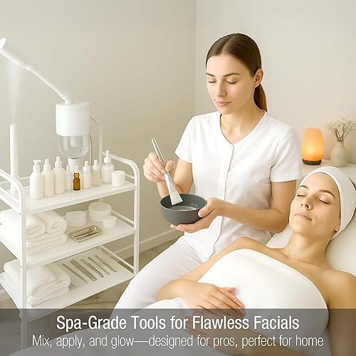 Miniatura 5 de APPEARUS Juego de 6 tazones de silicona para mascarilla facial, herramienta de mezcla de mascarillas profesionales para spa (gris oscuro)